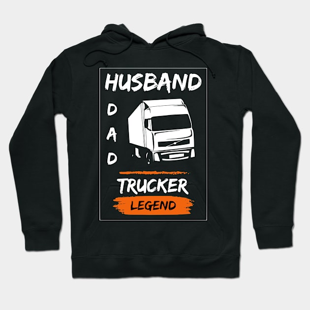 Husband Dad Trucker Legend Hoodie by WorldTeeShop